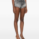 Shorts in denim con cut-out de-lunar in grigio Diesel - donna 