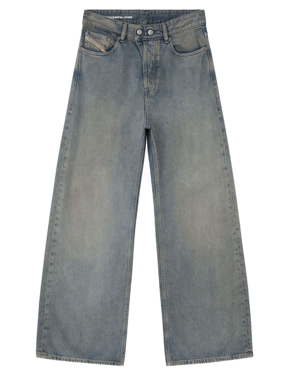 Jeans a vita bassa e gamba larga in blu Diesel - donna 