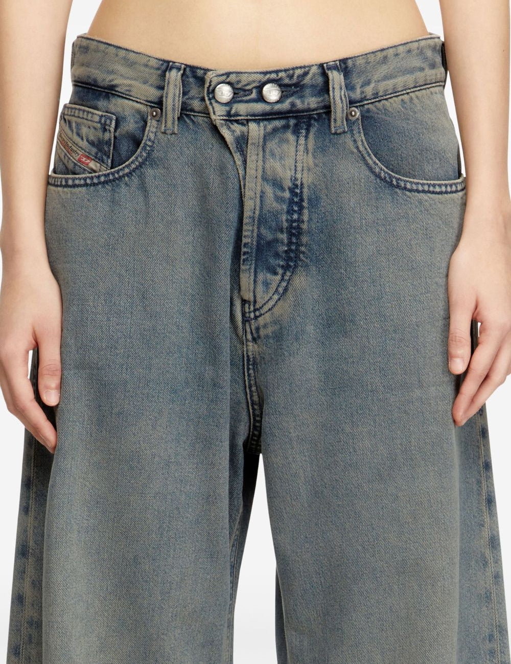 Jeans a vita bassa e gamba larga in blu Diesel - donna 