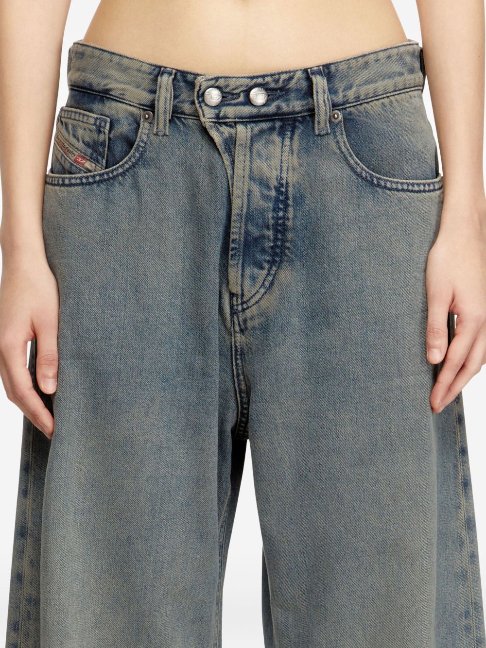 Jeans a vita bassa e gamba larga in blu Diesel - donna 