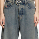 Jeans a vita bassa e gamba larga in blu Diesel - donna 