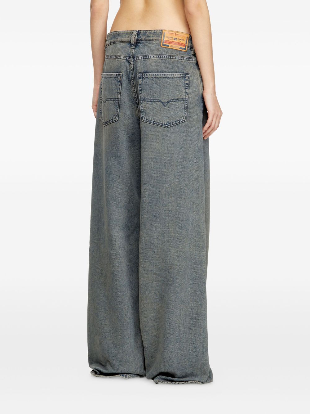 Jeans a vita bassa e gamba larga in blu Diesel - donna 