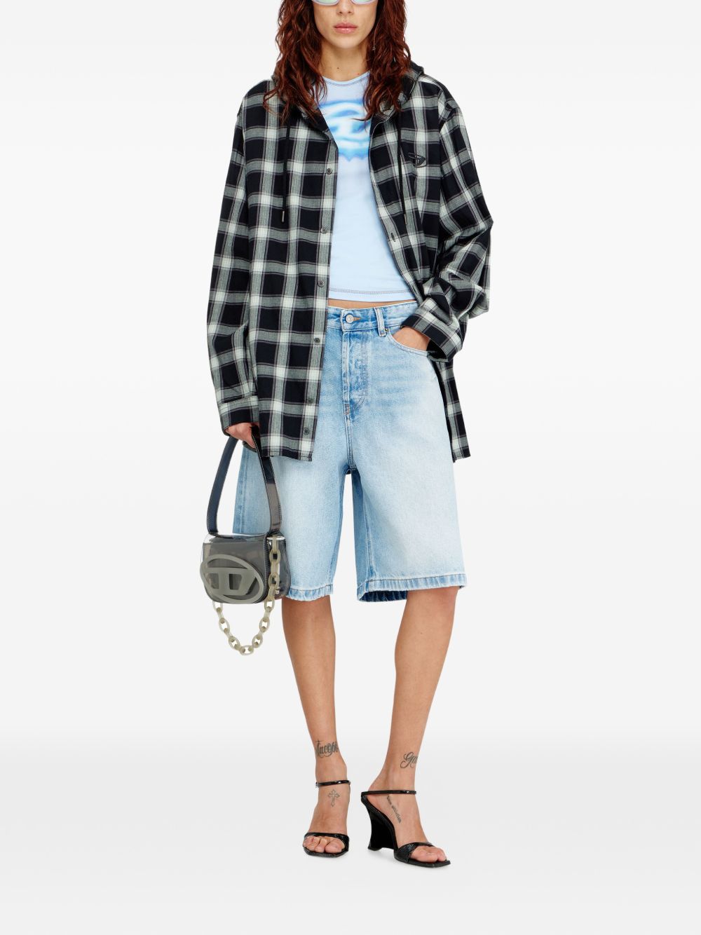 Shorts de-sire in denim blu diesel - donn 