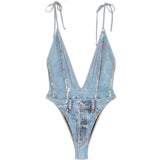 Costume con scollo profondo kinsley-dnm n celeste Diesel - donna 