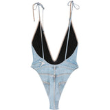 Costume con scollo profondo kinsley-dnm n celeste Diesel - donna 