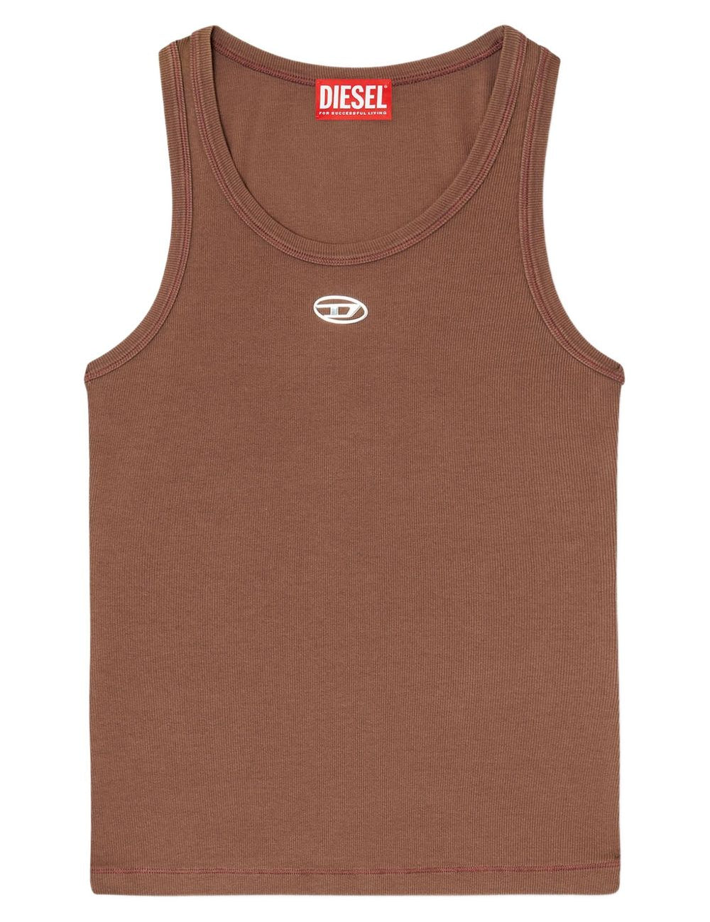 Canotta T-Anki con logo in marrone Diesel - donna 