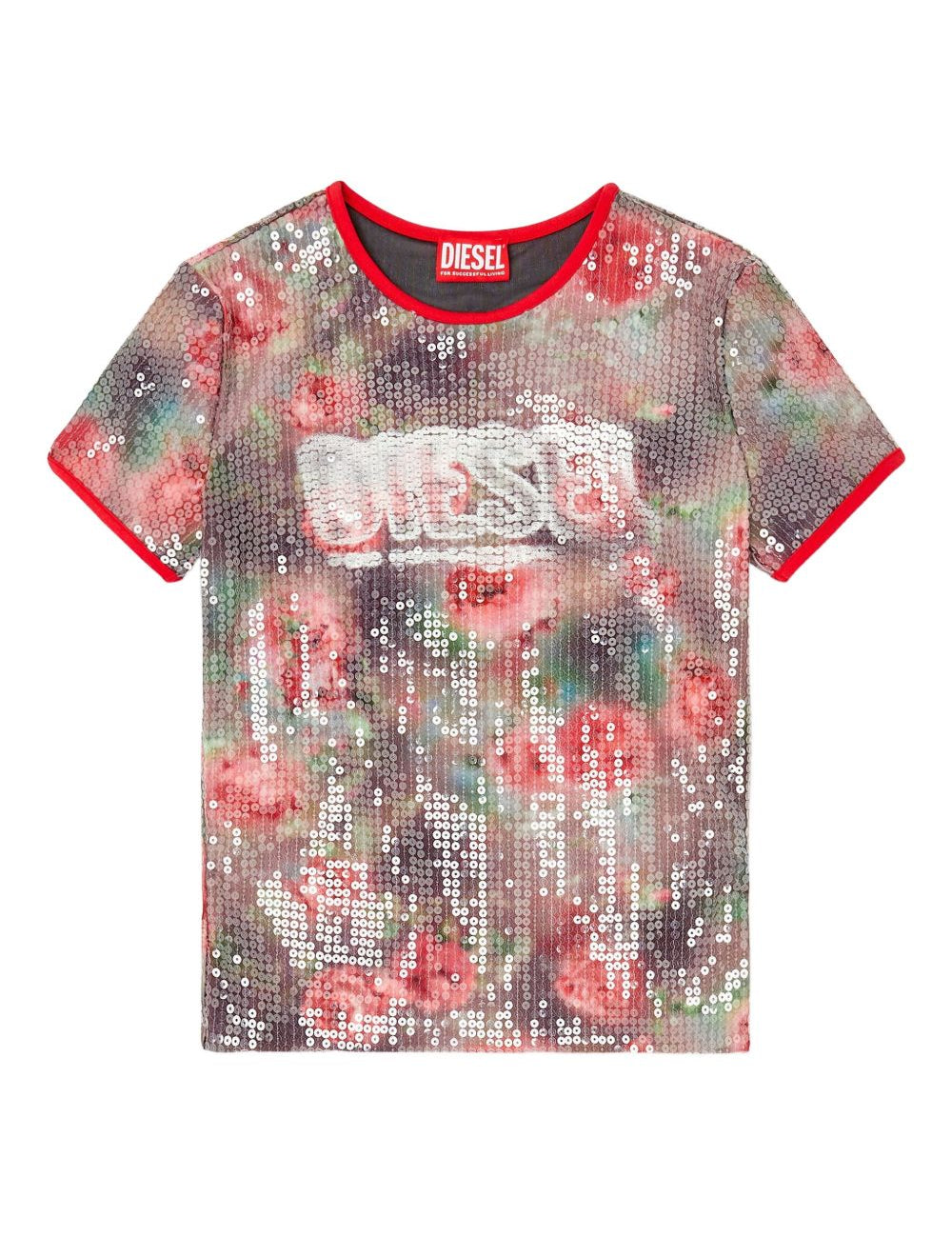 T-shirt con paillettes in multicolore Diesel - donna 