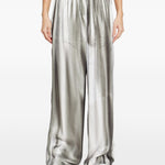 Pantaloni a gamba ampia elasticizzati in argento Diesel - donna 