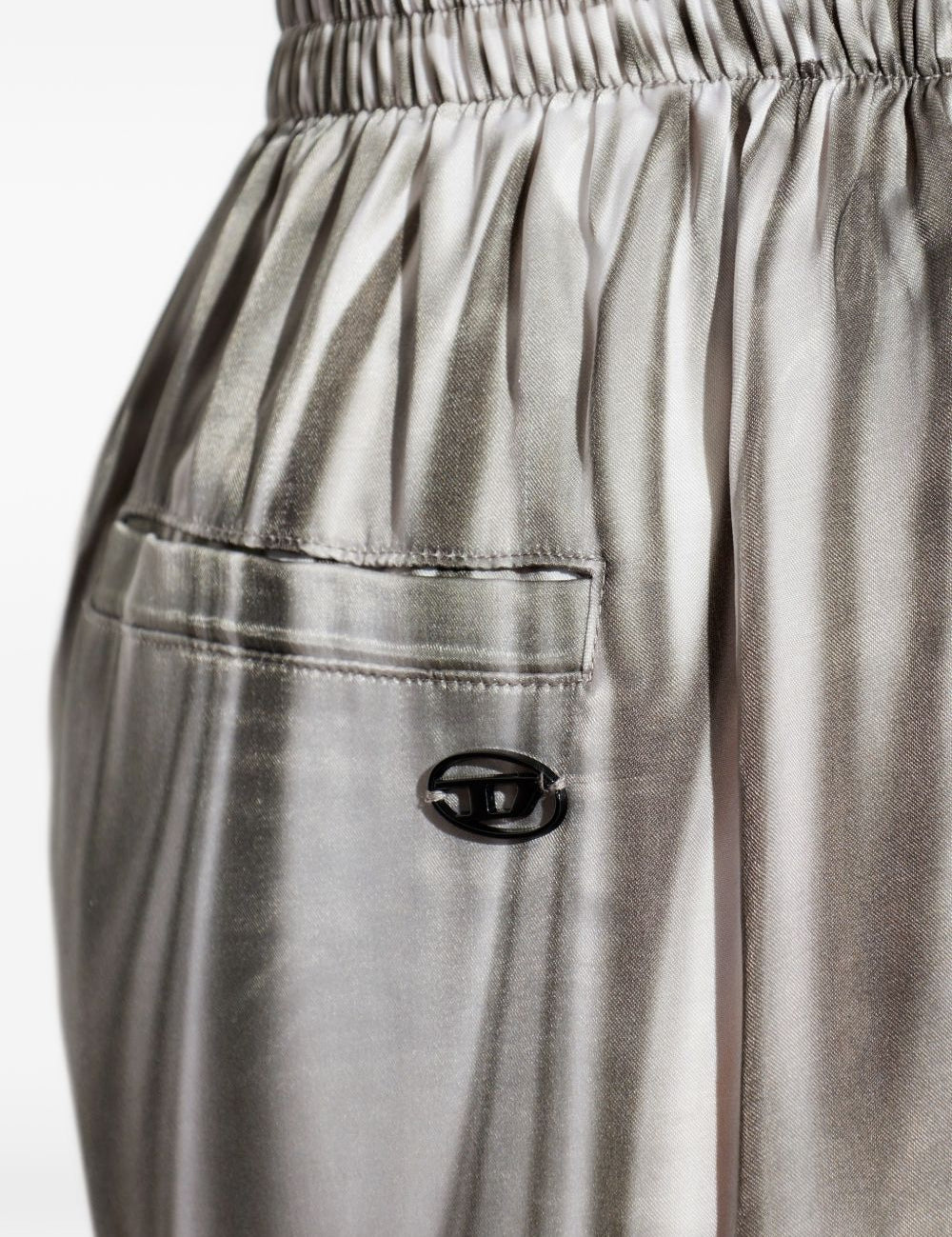 Pantaloni a gamba ampia elasticizzati in argento Diesel - donna 