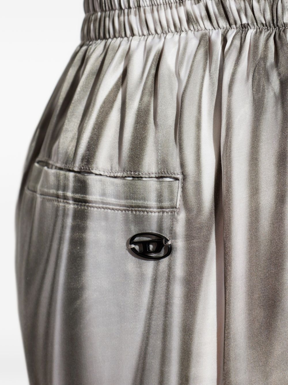 Pantaloni a gamba ampia elasticizzati in argento Diesel - donna 