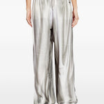 Pantaloni a gamba ampia elasticizzati in argento Diesel - donna 