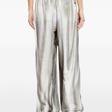 Pantaloni a gamba ampia elasticizzati in argento Diesel - donna 