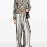 Pantaloni a gamba ampia elasticizzati in argento Diesel - donna 
