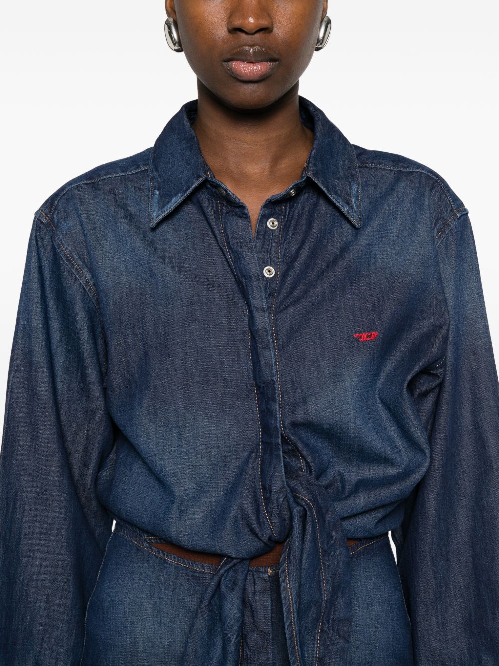 Abito camicia in blu denim Diesel - donna 