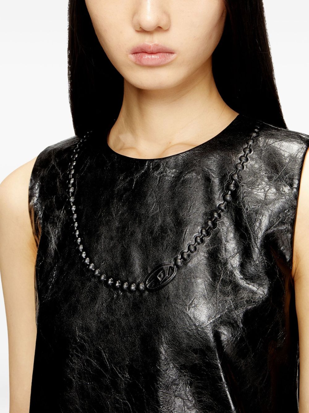Mini abito con logo d-ares in rilievo in nero Diesel - donna 