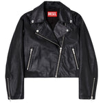 Giacca biker in pelle in nero Diesel - donna 