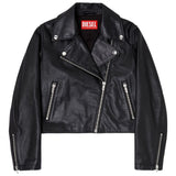 Giacca biker in pelle in nero Diesel - donna 