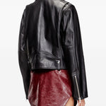 Giacca biker in pelle in nero Diesel - donna 