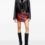 Giacca biker in pelle in nero Diesel - donna 