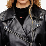 Giacca biker in pelle in nero Diesel - donna 