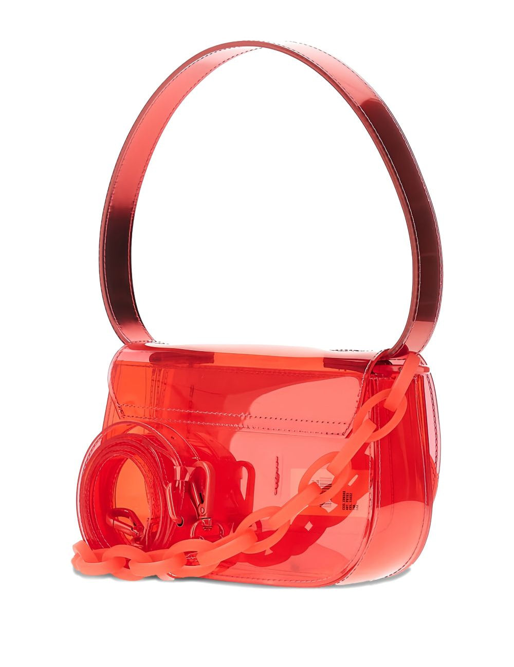 Borsa a spalla 1 dr trasparente in arancione Diesel - donna 