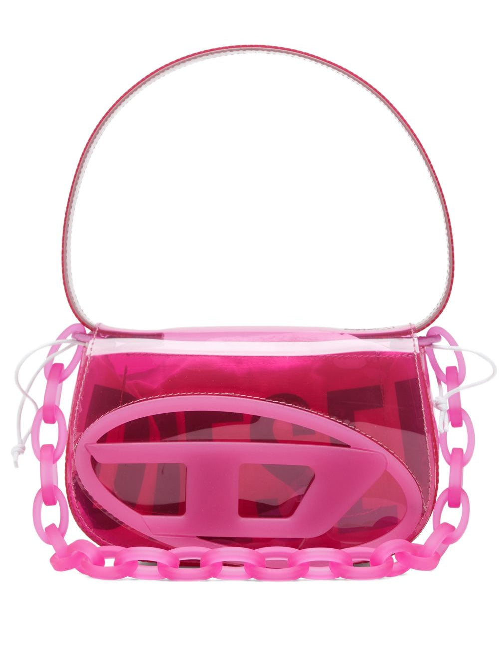 Borsa a spalla 1 dr trasparente in rosa Diesel - donna 