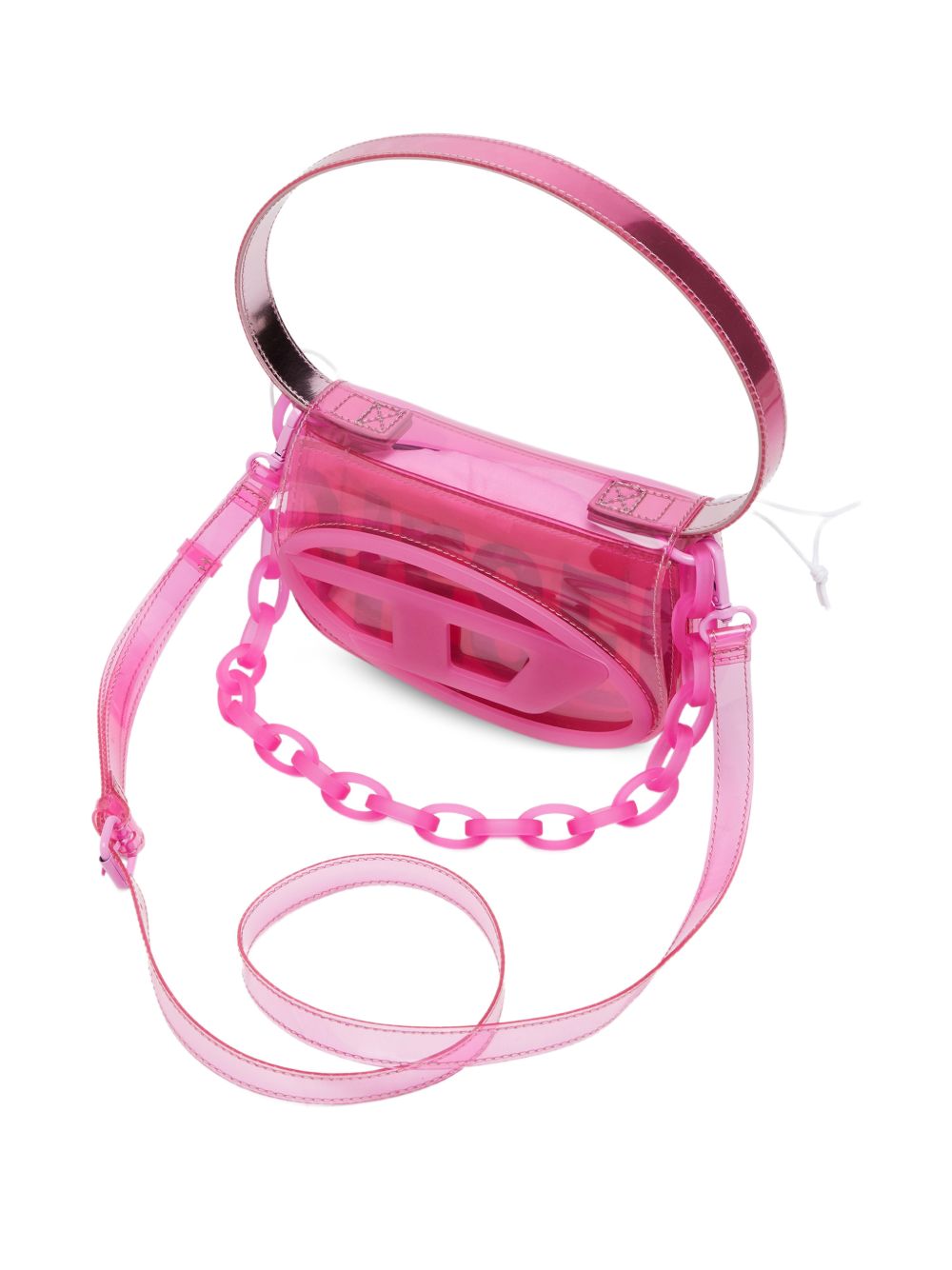 Borsa a spalla 1 dr trasparente in rosa Diesel - donna 