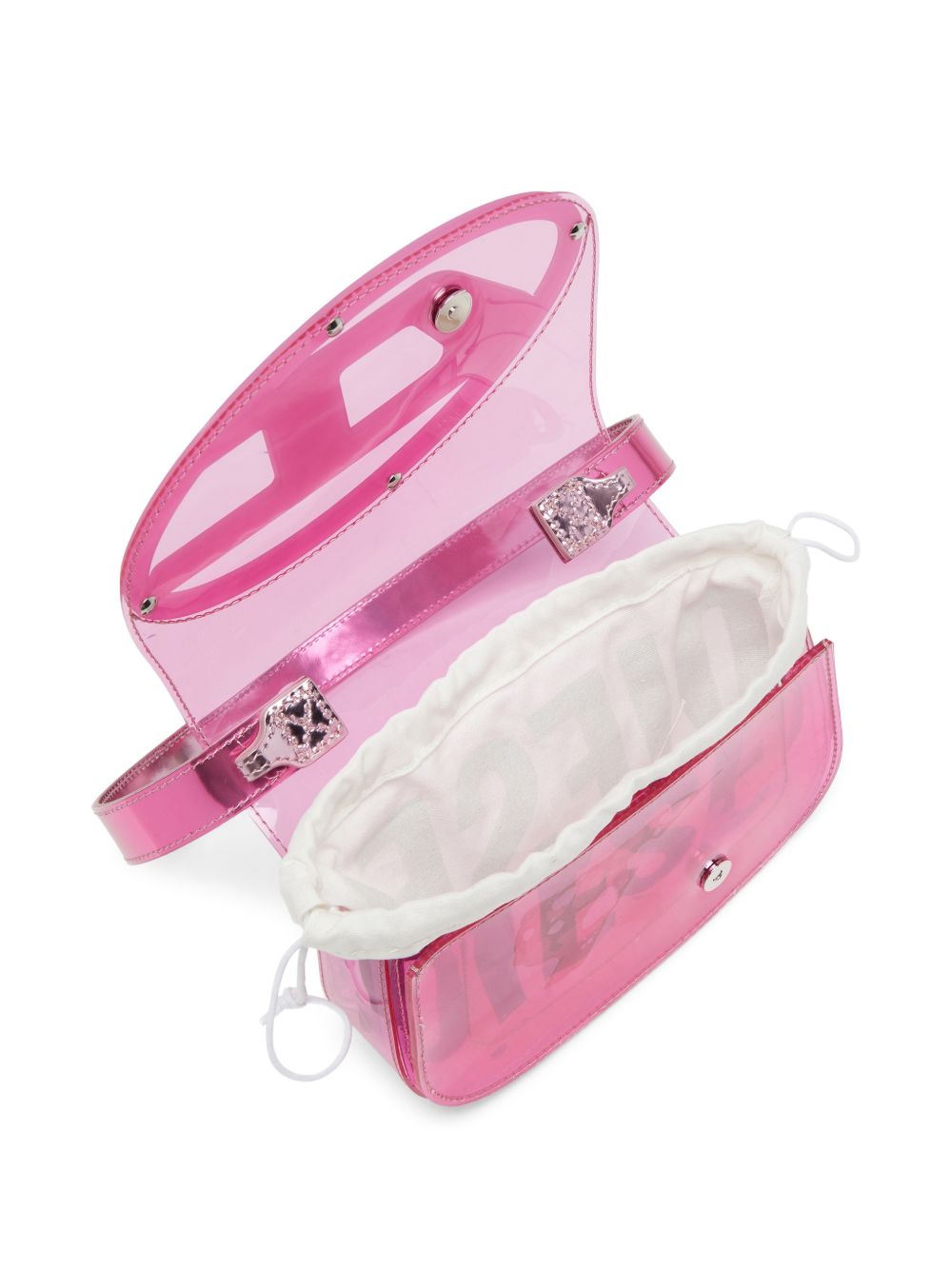 Borsa a spalla 1 dr trasparente in rosa Diesel - donna 