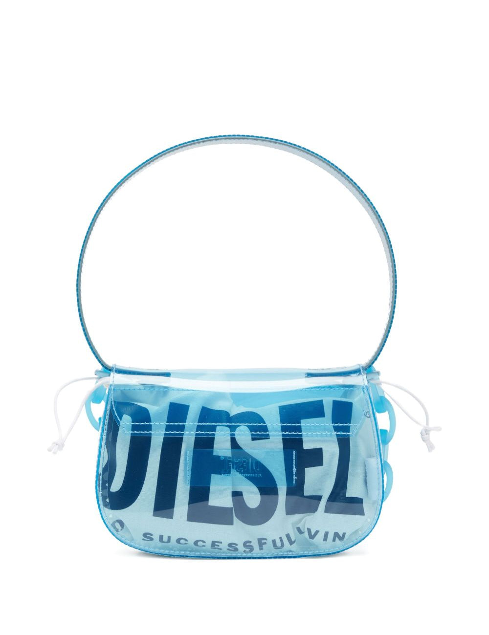 Borsa a spalla 1 dr trasparente in celeste Diesel - donna 
