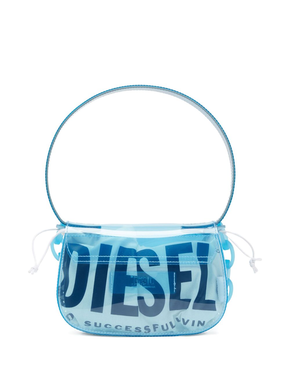 Borsa a spalla 1 dr trasparente in celeste Diesel - donna 
