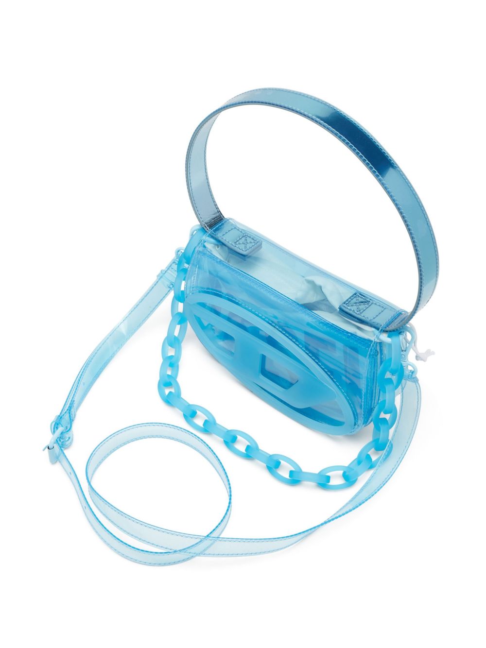Borsa a spalla 1 dr trasparente in celeste Diesel - donna 