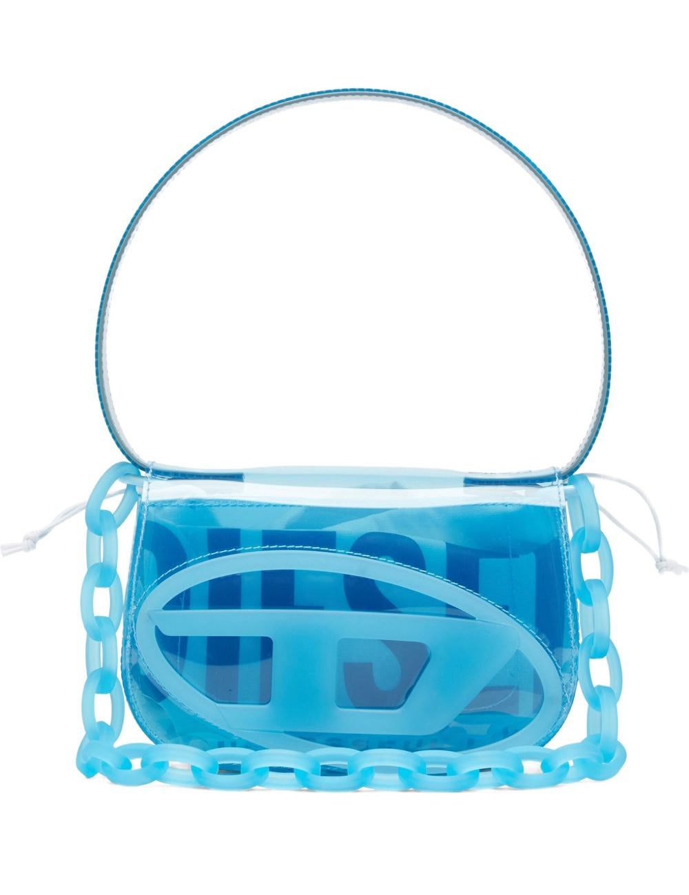 Borsa a spalla 1 dr trasparente in celeste Diesel - donna 