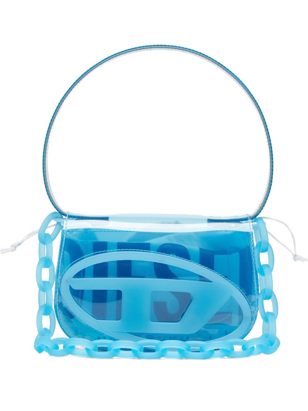 Borsa a spalla 1 dr trasparente in celeste Diesel - donna 