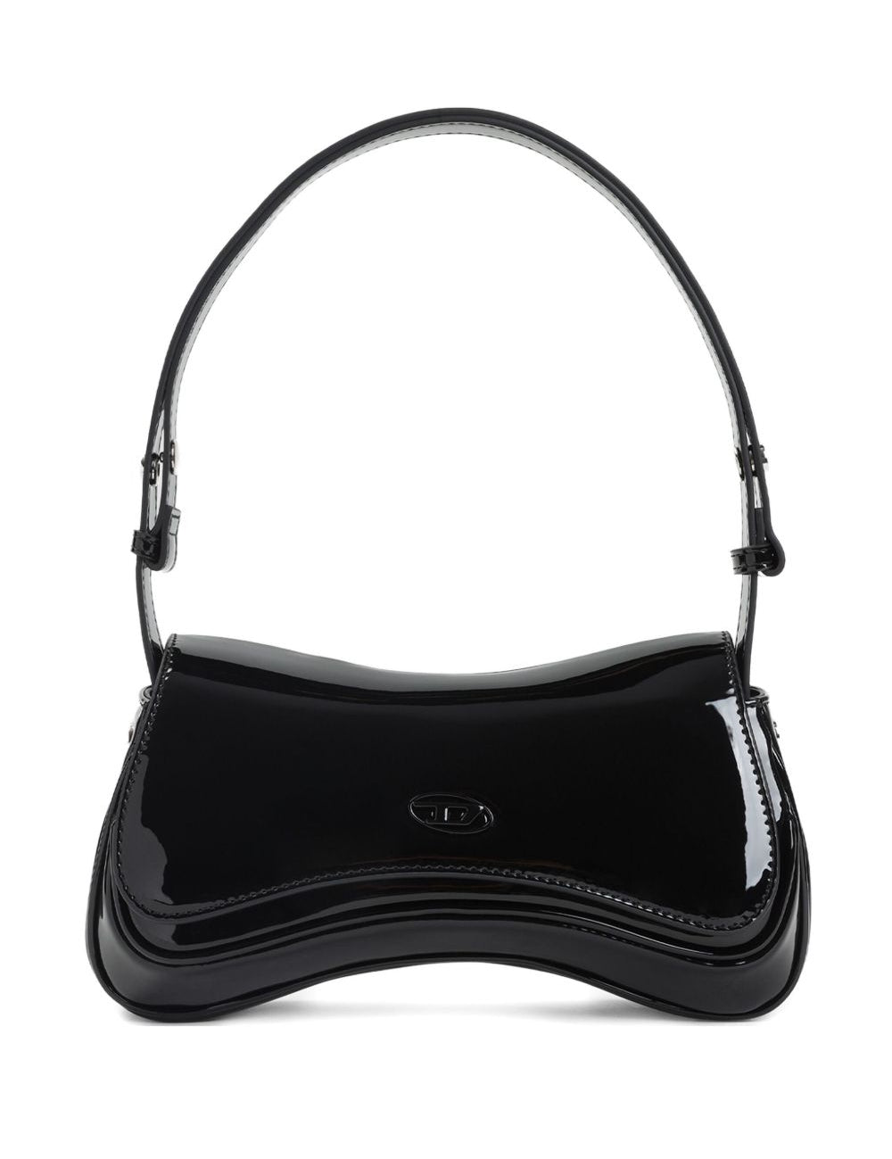 Borsa a spalla Play con placca logo in nero Diesel - donna 