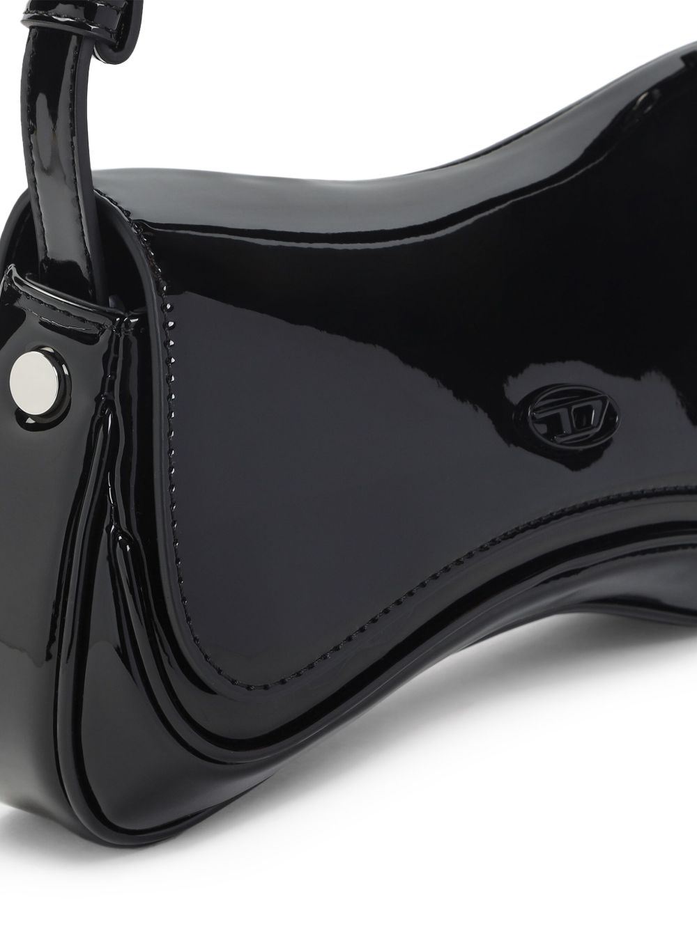 Borsa a spalla Play con placca logo in nero Diesel - donna 