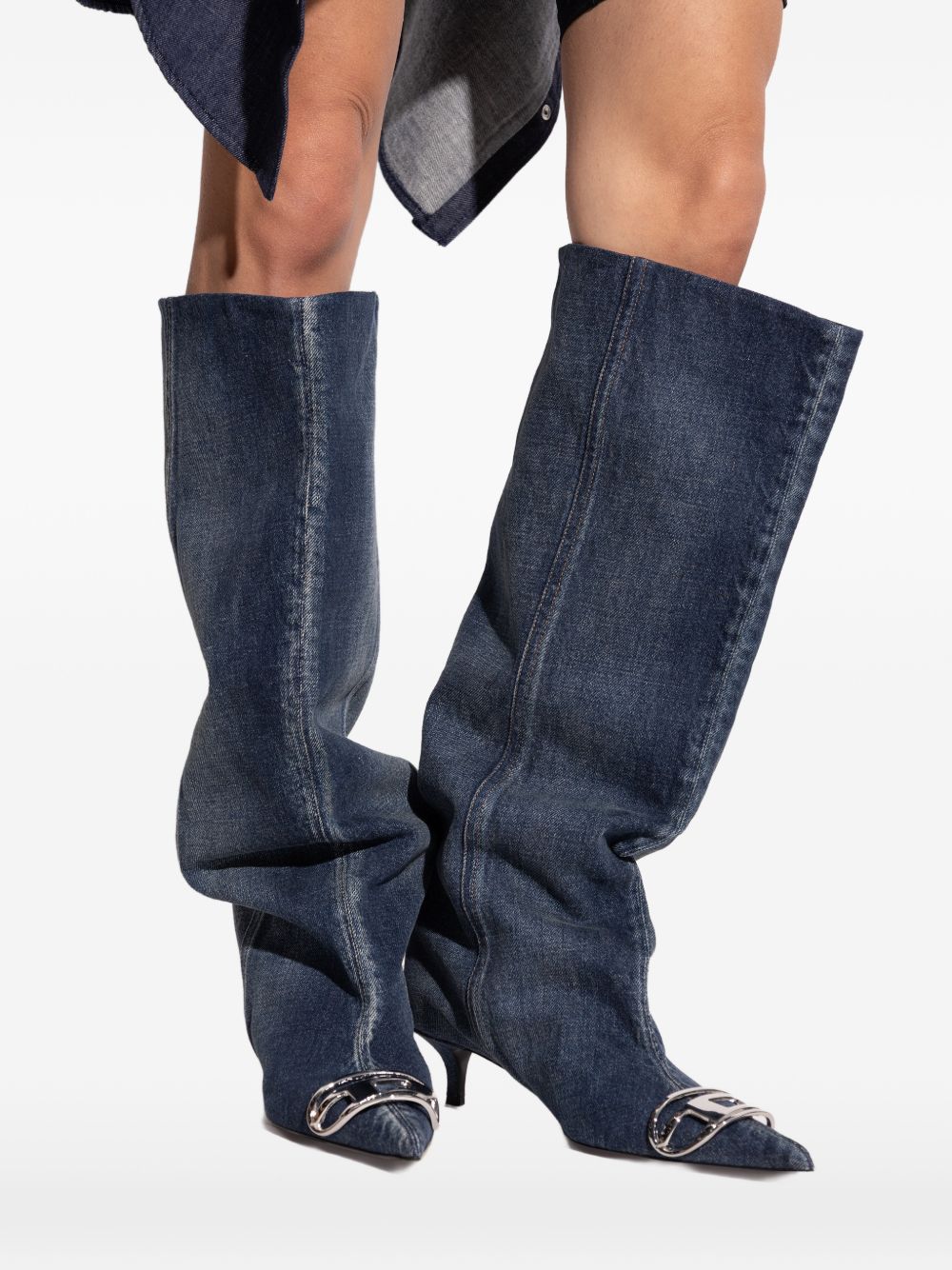 Stivali in denim D-Venus in blu Diesel - donna 