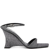 Sandali con zeppa D-Amber in argento Diesel - donna 