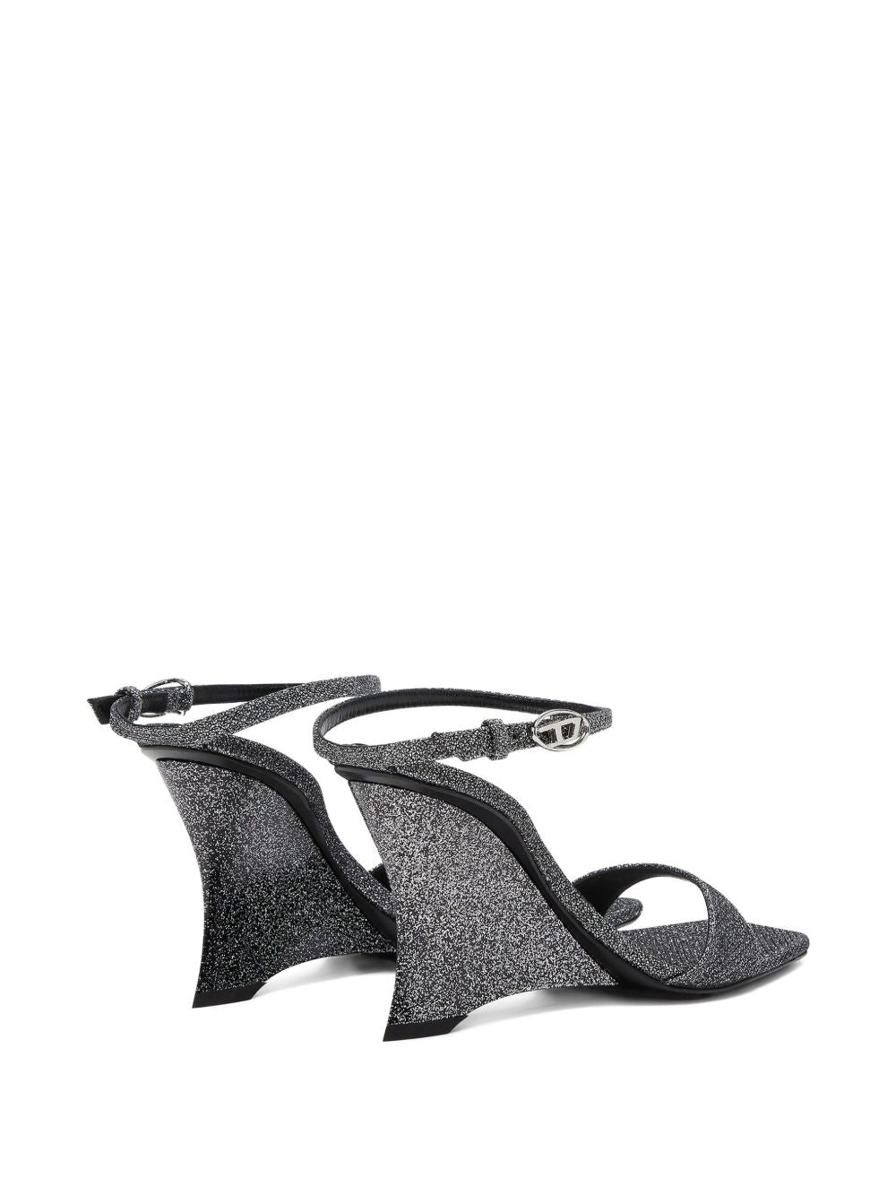 Sandali con zeppa D-Amber in argento Diesel - donna 
