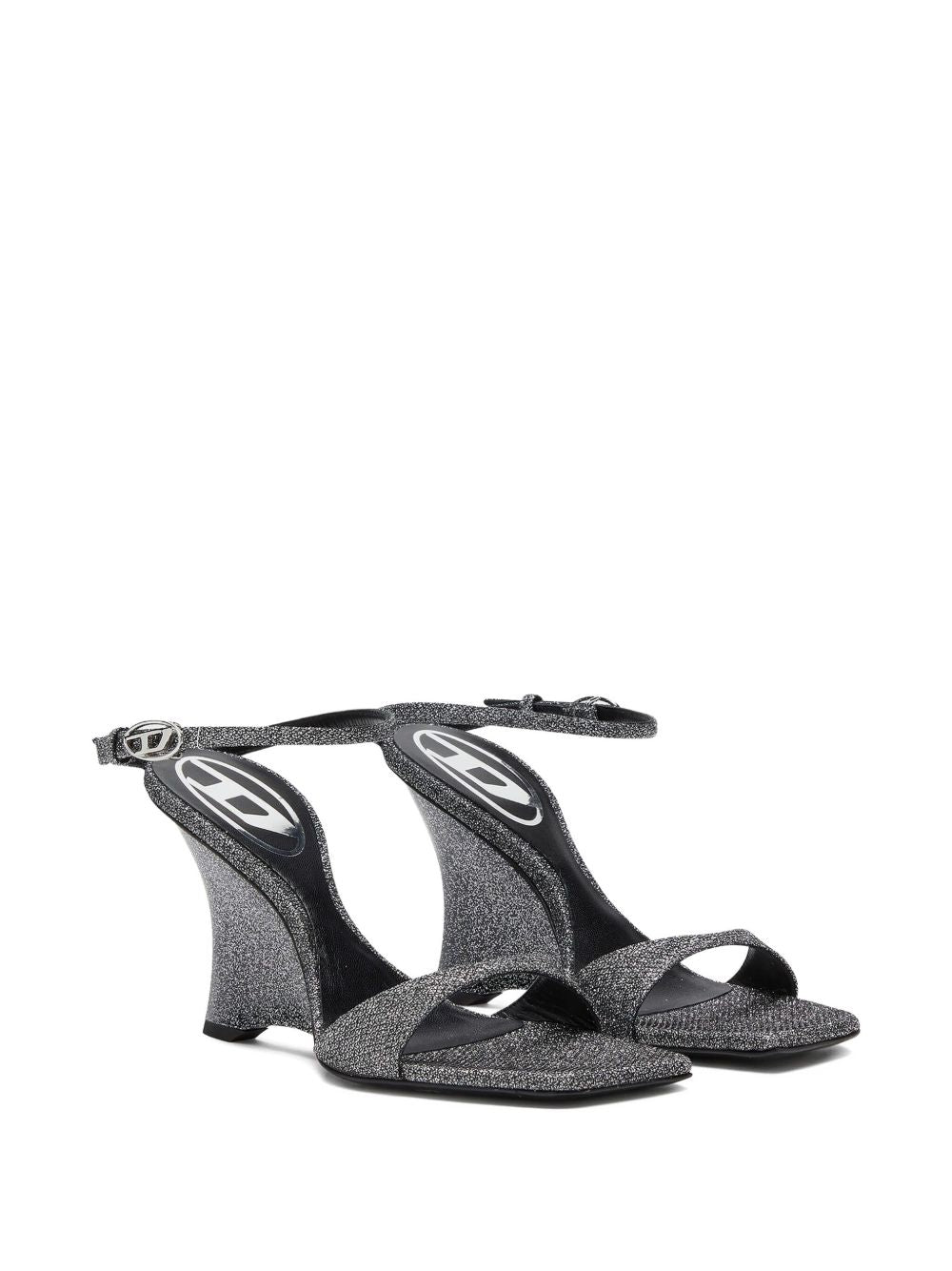Sandali con zeppa D-Amber in argento Diesel - donna 