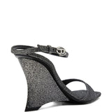 Sandali con zeppa D-Amber in argento Diesel - donna 