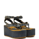 Sandali con plateau in blu Diesel - donna 