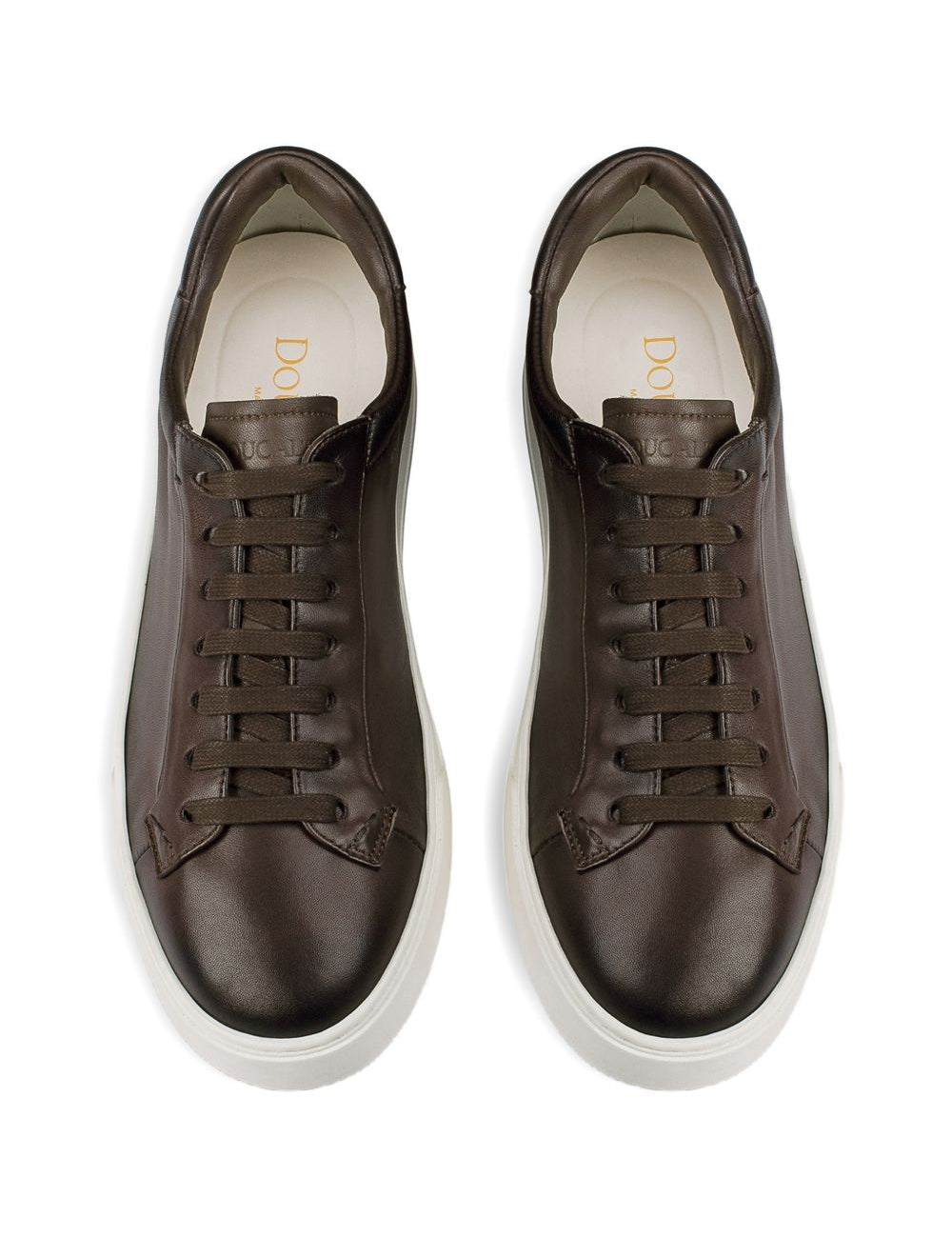 Sneakers in pelle con lacci in marrone Doucal's - uomo 