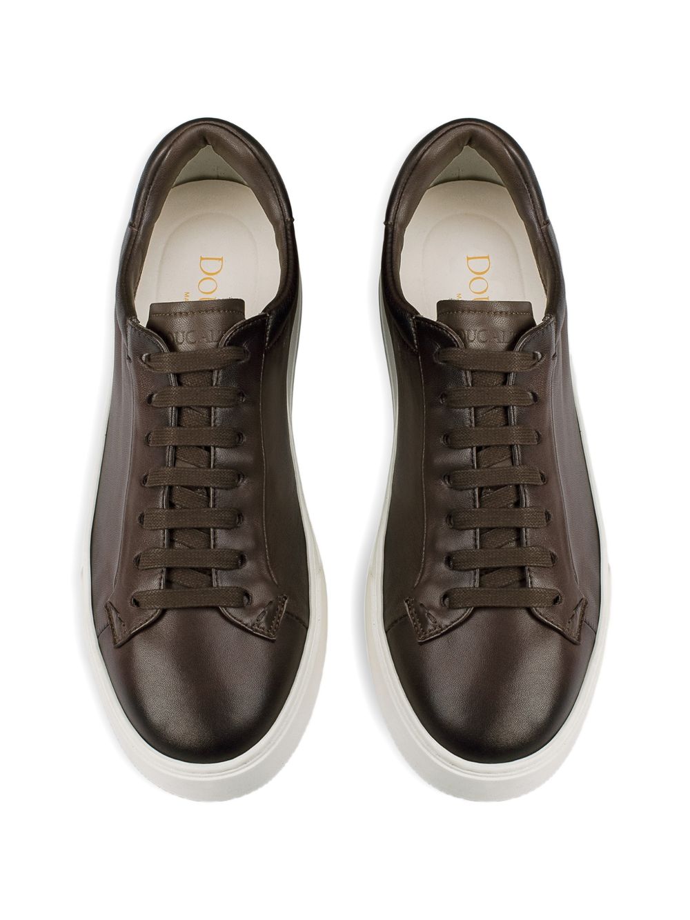 Sneakers in pelle con lacci in marrone Doucal's - uomo 