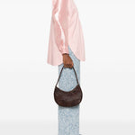 BORSA A SPALLA NOVA LUNE IN MARRONE SCURO DRAGON DIFFUSION - DONNA 