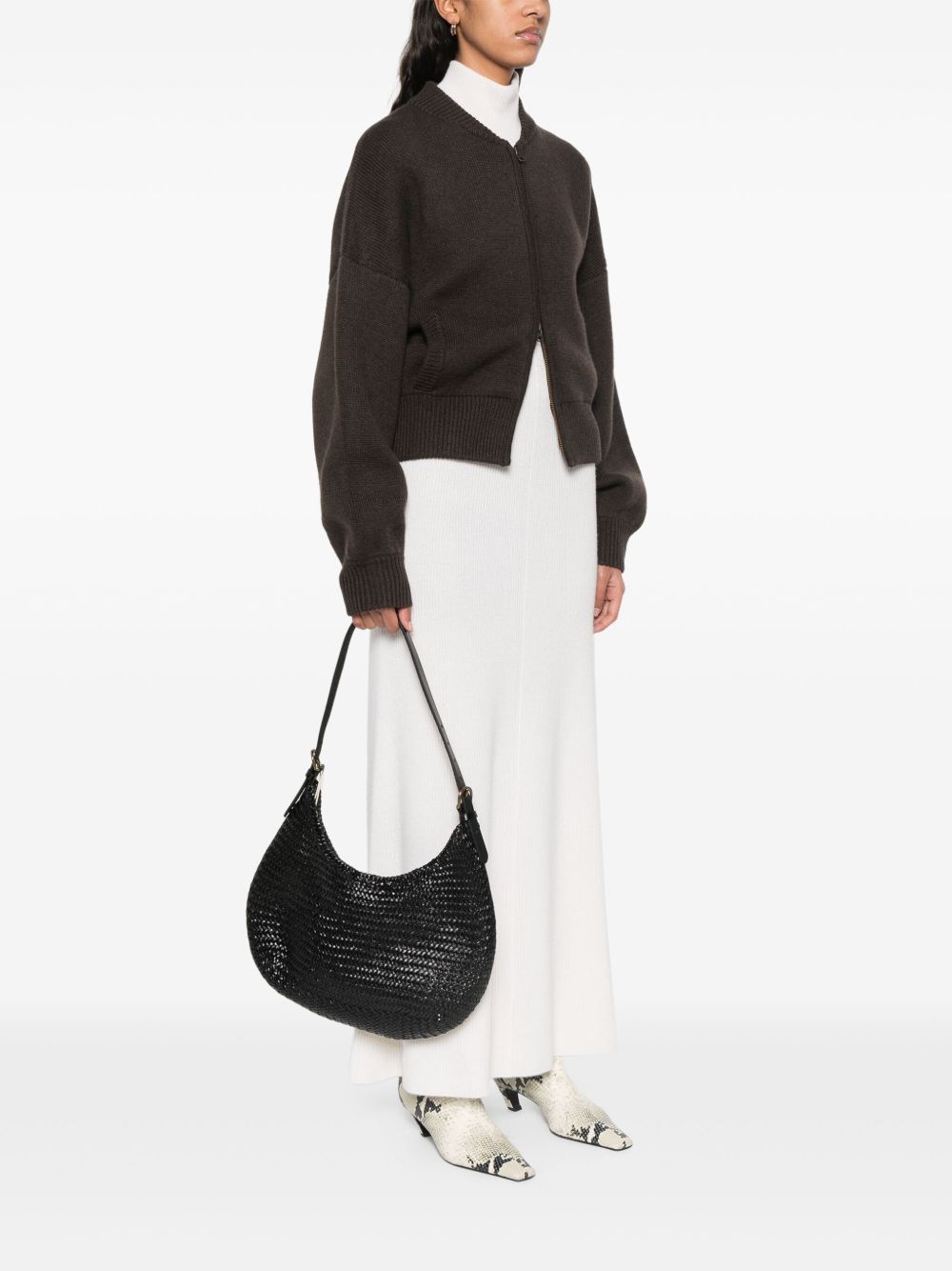 Borsa a spalla Luna Mezza in nero Dragon Diffusion - donna 