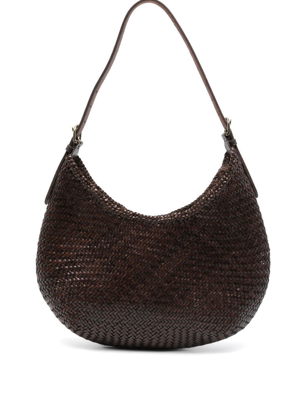 Borsa a spalla Luna Mezza in marrone scuro Dragon Diffusion - donna 
