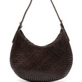 Borsa a spalla Luna Mezza in marrone scuro Dragon Diffusion - donna 