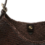 Borsa a spalla Luna Mezza in marrone scuro Dragon Diffusion - donna 