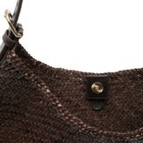 Borsa a spalla Luna Mezza in marrone scuro Dragon Diffusion - donna 