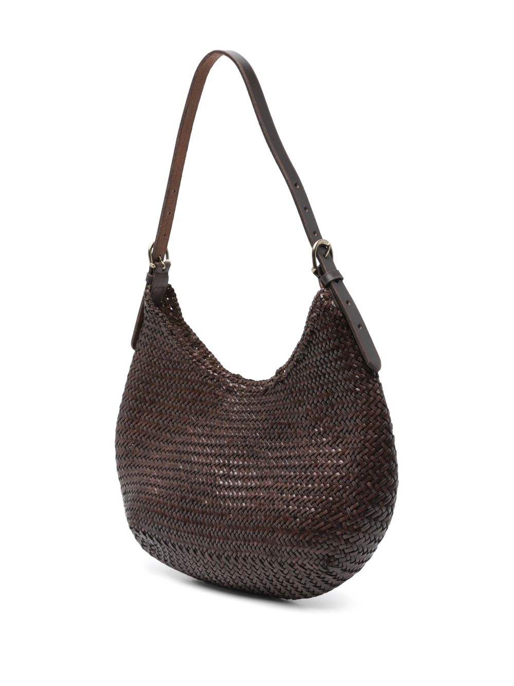 Borsa a spalla Luna Mezza in marrone scuro Dragon Diffusion - donna 